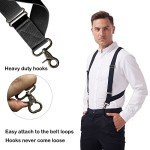 Heavy Duty Black Suspenders for Big and Tall