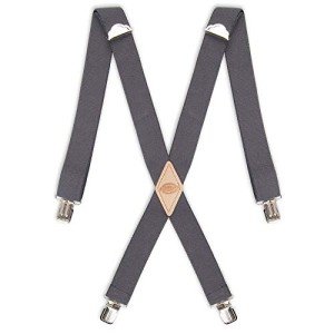 Dickies Men's Charcoal Straight Clip Suspenders