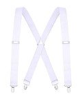 Men's Adjustable Elastic X-Back Suspenders - White