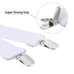 Men's Adjustable Elastic X-Back Suspenders - White