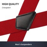 Men's Heavy Duty 4-Clip Adjustable Red Suspenders