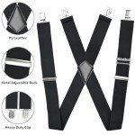 Men's Heavy Duty Black X-Back Suspenders
