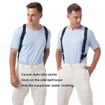 Heavy Duty Black Suspenders for Big and Tall
