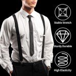 Men's Heavy Duty Black X-Back Suspenders