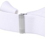 Men's Adjustable Elastic X-Back Suspenders - White