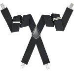 Men's Heavy Duty Black X-Back Suspenders