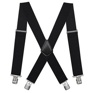 Fasker Men's Adjustable X-Back Clip Suspenders
