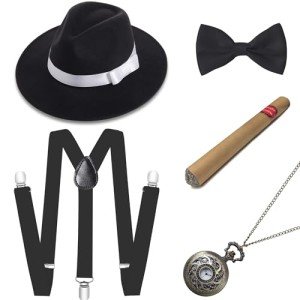 1920s Men's Gatsby Gangster Costume Accessories Set
