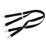 Black Adjustable Stretch Suspenders with 4 Buckles