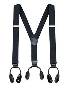 Adjustable Y Shape Suspenders for Men - Black