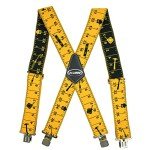 KUNN Men's 2-Inch Elastic Suspenders with Heavy Clips