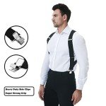 Heavy Duty X-Back Black Trucker Style Suspenders