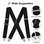 Fasker Men's Adjustable X-Back Clip Suspenders