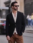 Men's Lightweight Slim Fit Black Linen Blazer