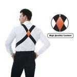 Heavy Duty X-Back Black Trucker Style Suspenders