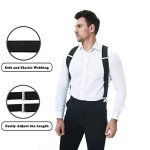 Heavy Duty X-Back Black Trucker Style Suspenders