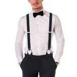 Adjustable Y Shape Suspenders for Men - Black