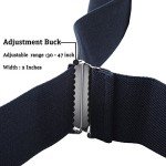 Men's Heavy Duty Adjustable X-Back Suspenders - Black
