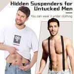 Men's Adjustable Suspenders - 2 Pack (Black, Khaki)
