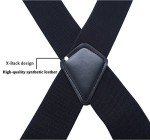Men's Heavy Duty Adjustable X-Back Suspenders - Black