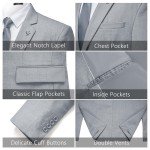 Light Grey Slim Fit Men's Suit Set