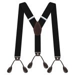 Adjustable Heavy Duty Black Suspenders for Men