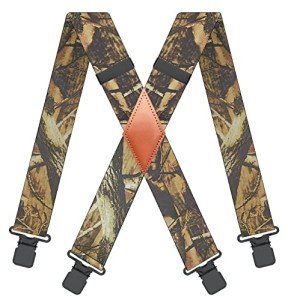 Men's Camo Suspenders with Heavy Duty Clips