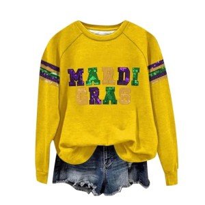 Funny Mardi Gras Sequin Sweater for Women