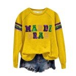 Funny Mardi Gras Sequin Sweater for Women