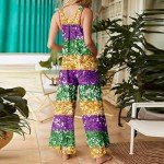 Plus Size Women's Purple Mardi Gras Jumpsuit