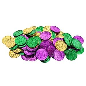 Mardi Gras Colorful Plastic Coins by Beistle