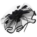 Elegant Black Tea Party Headband for Mardi Gras