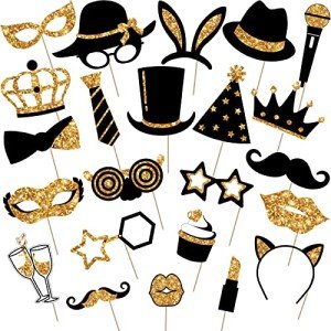 Funny Mardi Gras Photo Booth Props Set - 24 Pieces