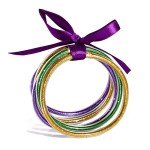 Mardi Gras Glitter Jelly Bangle Bracelets Set
