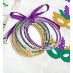 Mardi Gras Glitter Jelly Bangle Bracelets Set