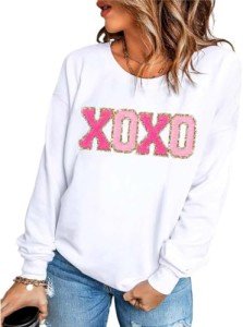 XOXO Chenille Sweatshirt – Mardi Gras Party Top