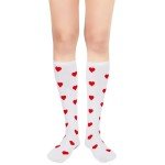 Red Heart Stripe Knee High Socks for Mardi Gras