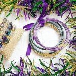 Mardi Gras Glitter Jelly Bangle Bracelets Set
