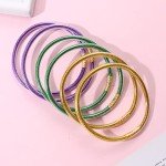 Mardi Gras Glitter Jelly Bangle Bracelets Set