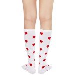 Red Heart Stripe Knee High Socks for Mardi Gras