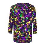 Funny Mardi Gras 3/4 Sleeve Mask Graphic Tees