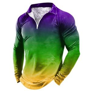 Mardi Gras Graphic Polo Shirt for Men