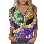 Funny Plus Size Mardi Gras Graphic Sweatshirt