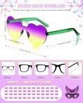 Mardi Gras Heart-Shaped Rimless Sunglasses - 48 Pairs