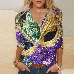 Funny Plus Size Mardi Gras Graphic Sweatshirt