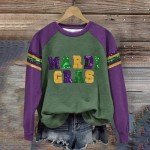 Mardi Gras Funny Women's Casual Long Sleeve Shirt