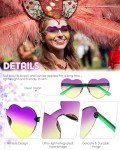 Mardi Gras Heart-Shaped Rimless Sunglasses - 48 Pairs