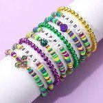 Rainbow Heishi Bracelets – Mardi Gras Stackable Jewelry
