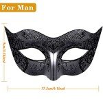 Black Sequined Venetian Masquerade Masks for Couples