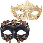 Couples’ Gold Venetian Masquerade Masks Set